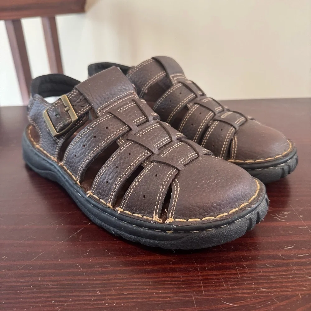 Earth Shoe Simon V Men’s Shoes Sandals Brown Leather size 9